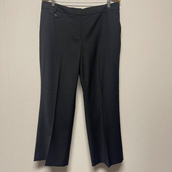 TALBOTS Signature Flare Leg Black Wool Blend Trouser Pants Size 14 - Picture 1 of 12